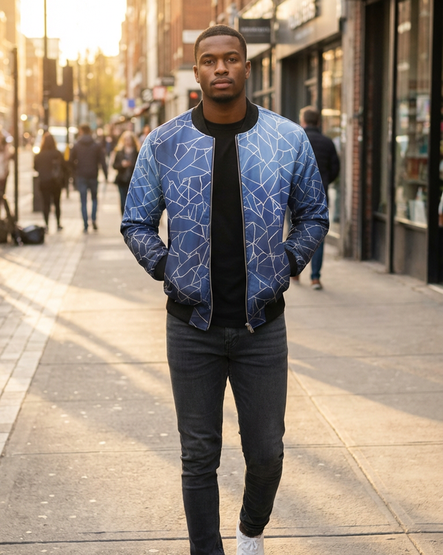 Bomber réversible en soie pour homme