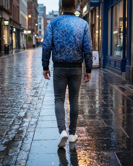 Bomber réversible en soie pour homme