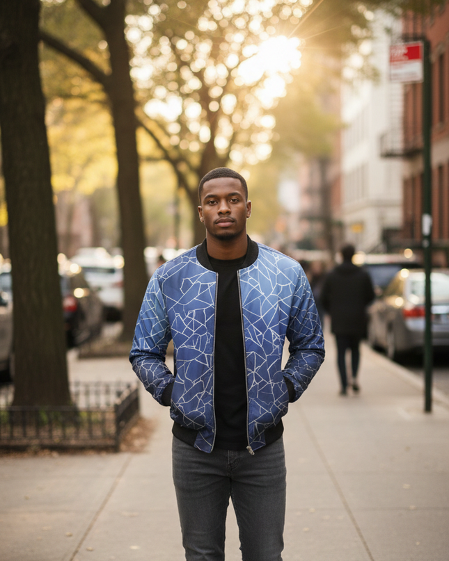 Bomber réversible en soie pour homme