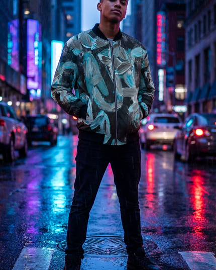 Bomber réversible en soie pour homme