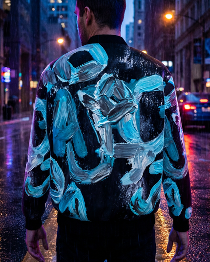 Bomber réversible en soie pour homme