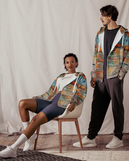 Unisex comfy lightweight zip hoodie