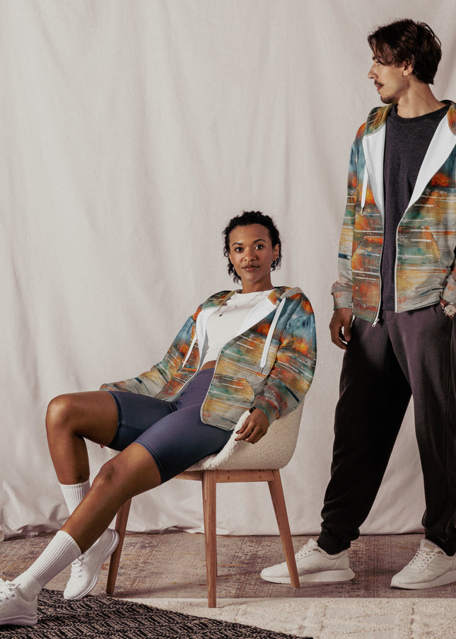 Unisex comfy lightweight zip hoodie